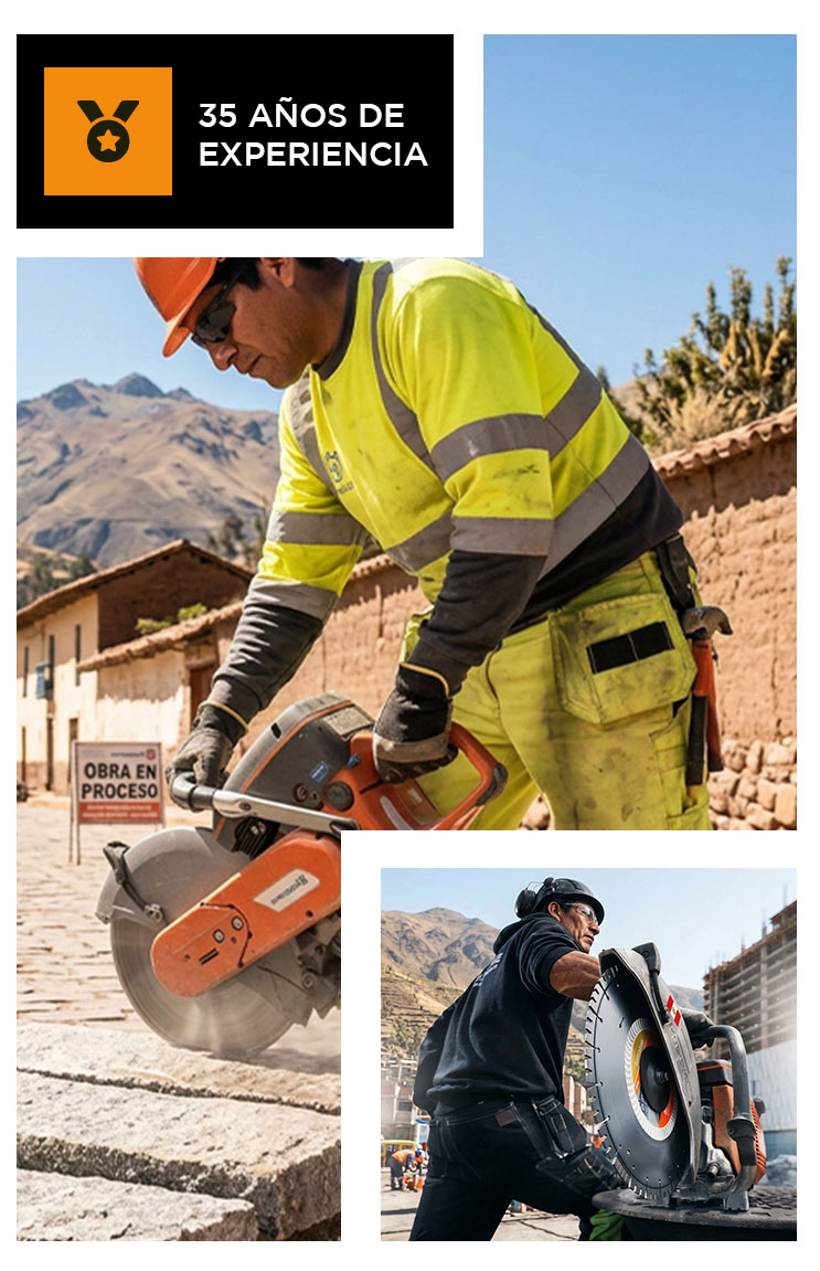 Operario con maquinaria Husqvarna